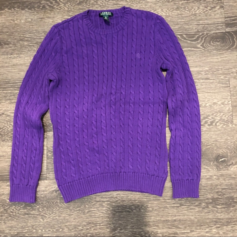 RALPH LAUREN Cable Knit Long Sleeve Sweater
